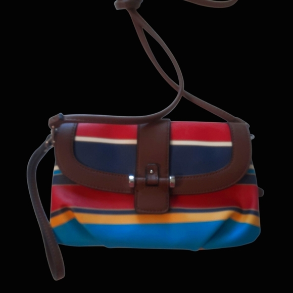 Chaps Striped Multicolor Crossbody Bag - Picture 16 of 16